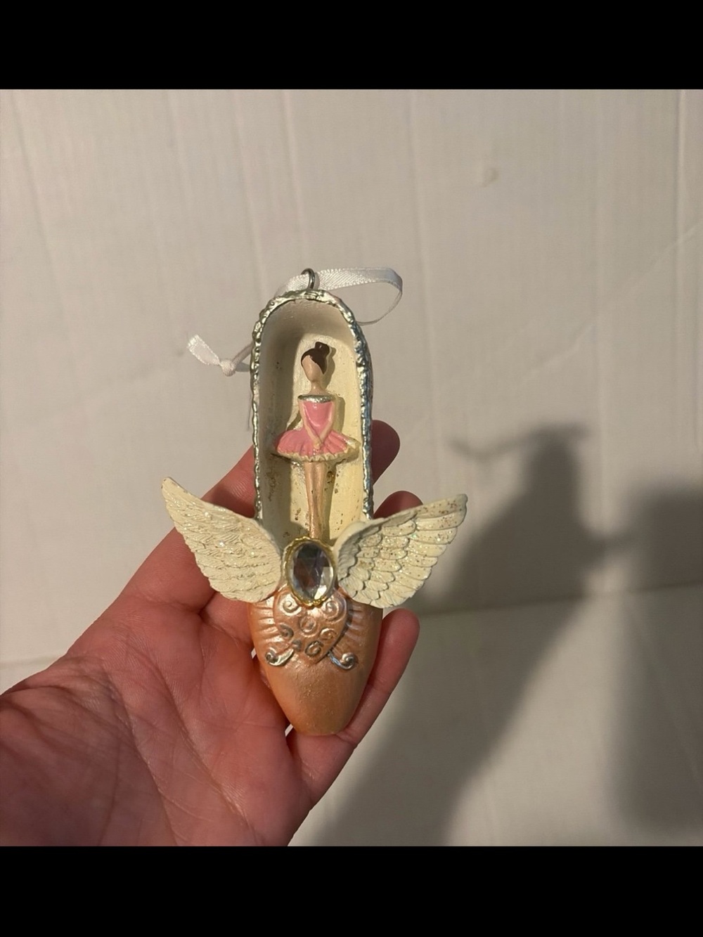 Pink Ballerina Winged Shoe Ornament Nutcracker Ballet Shoe Christmas